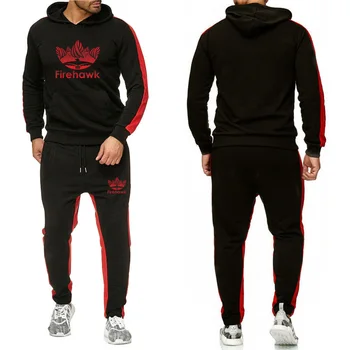 

Men's Sportswear Sets 2020 Autumn Winter Brand Hooded Thick Male Casual Tracksuit Men 2 Piece Sweatshirt + Sweatpants Set