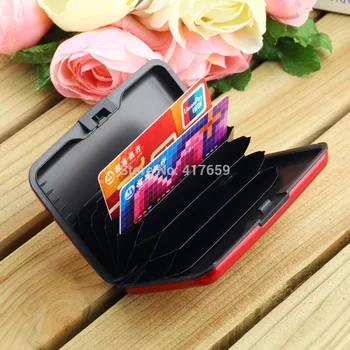 

1 Pcs Waterproof Business ID Credit Card Holder Wallet Pocket Case Aluminum Metal Shiny Side Anti RFID scan Cover