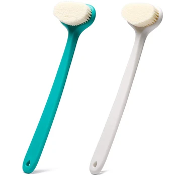 

2 Pcs Bath Body Brush with Comfy Bristles Long Handle, Back Brush - Improve Skin Health and Beauty Wet or Dry
