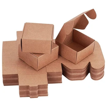 

Hot XD-60Pcs Cube Gift Wrapping Kraft Paper Box Handmade Paper Accessories Soap Box for Earring Small Jewelry Crafting