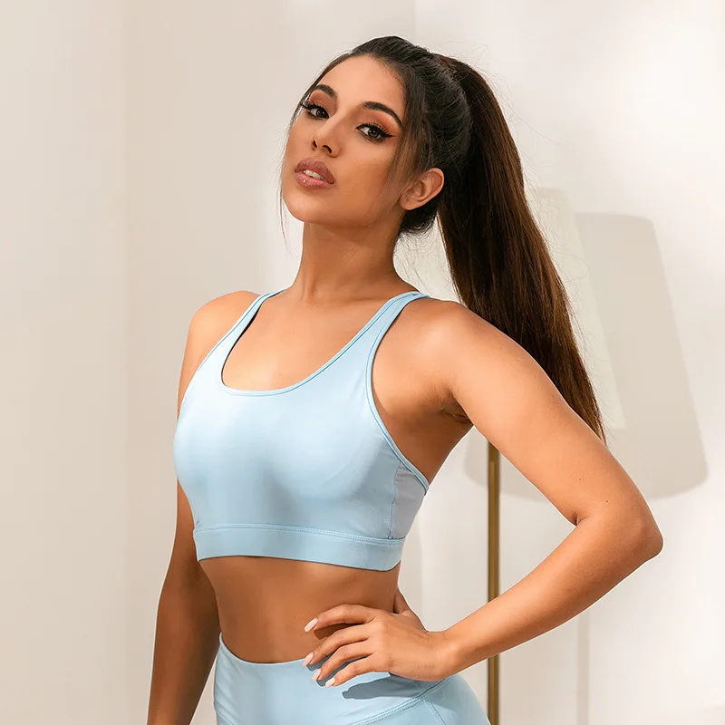 

2020 Amazon New Style Sports Underwear Yoga Beauty Back Cross Shock-resistant Push up Training Sports Fitness Bra