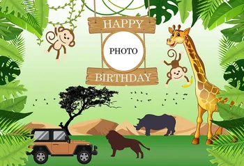 

Photography Background animals Photocall Backdrop for Birthday Party Decorations Children Newborn Birthday Photo studio