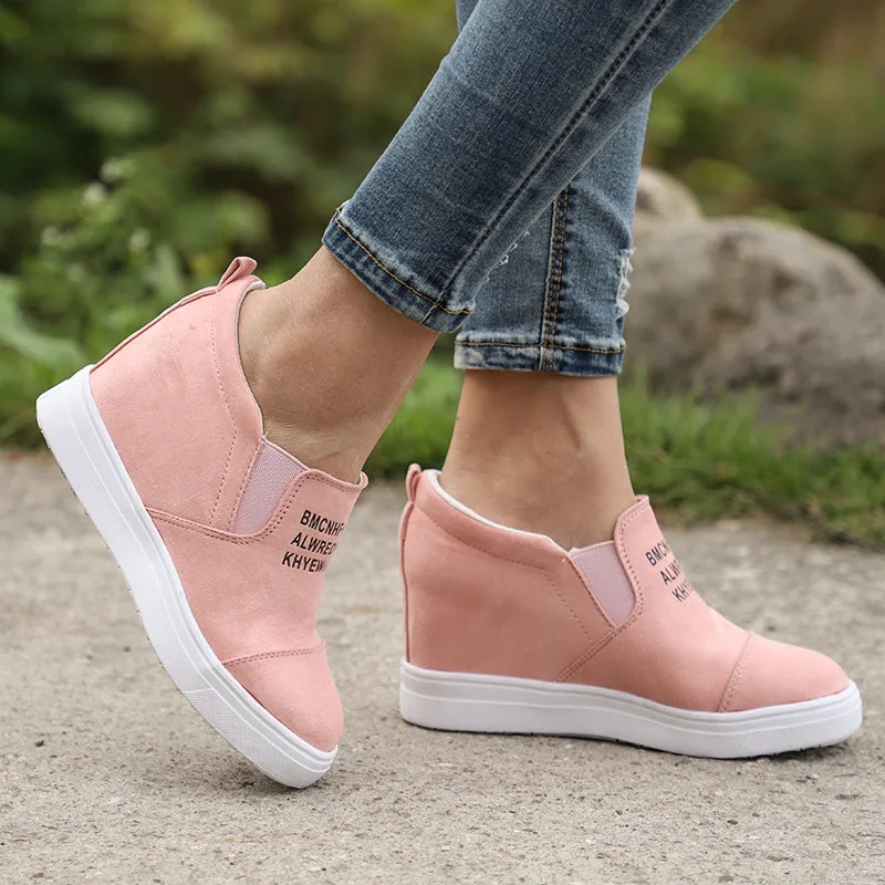 fashion letter slip on wedge sneakers