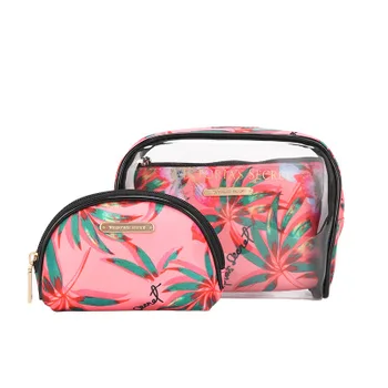 

Letter pvc cosmetic bag three-piece outdoor travel waterproof wash bag fashion transparent bag