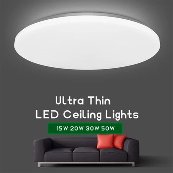 

Ultra Thin LED Ceiling Lights 15/20/30/50W Modern Surface Mounted Led Panel Ceiling Lamp for plafon Living Room Lighting Fixture