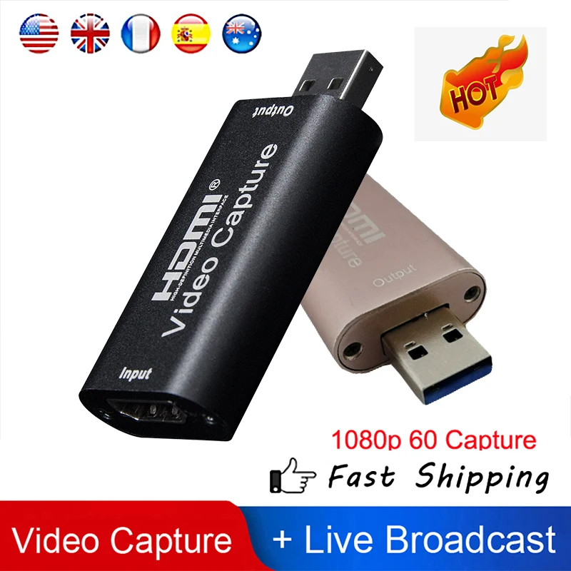 Шлемофонная мини видеокамера 4 карта захвата USB 2 0 3 HDMI видео Захват записи коробка