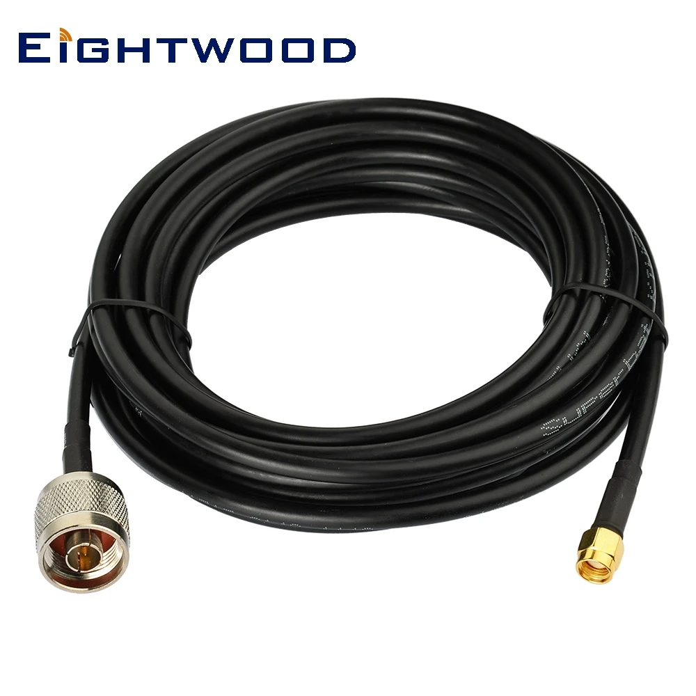Eightwood N Тип папа-RP-SMA папа адаптер удлинитель LMR 195 1 м для WiFi антенна точка доступа усилитель маршрутизатор усилитель-модем