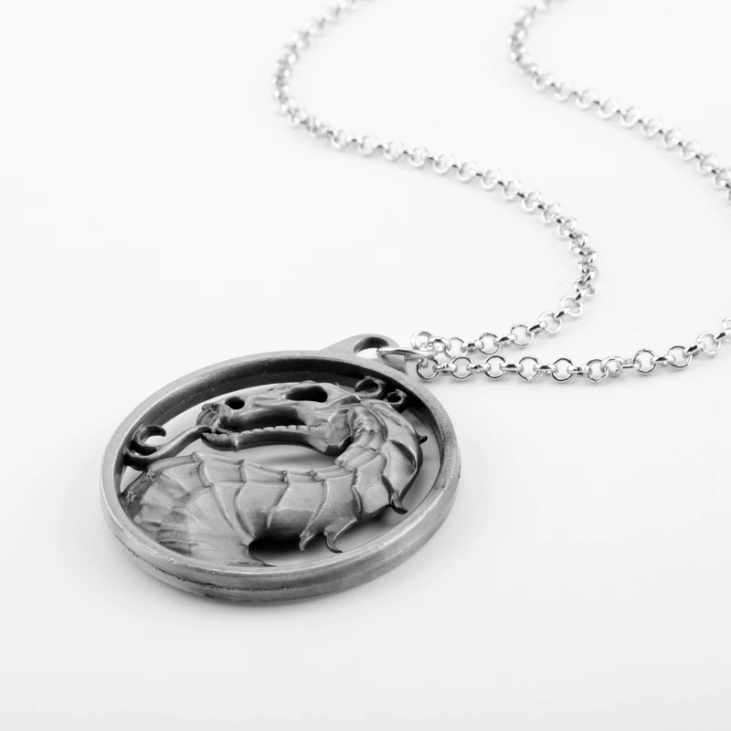 Punk Dragon Necklace Mortal Kombat Pendants Necklaces Men Women Fashion Accessories Link Chain Charm Choker Gift