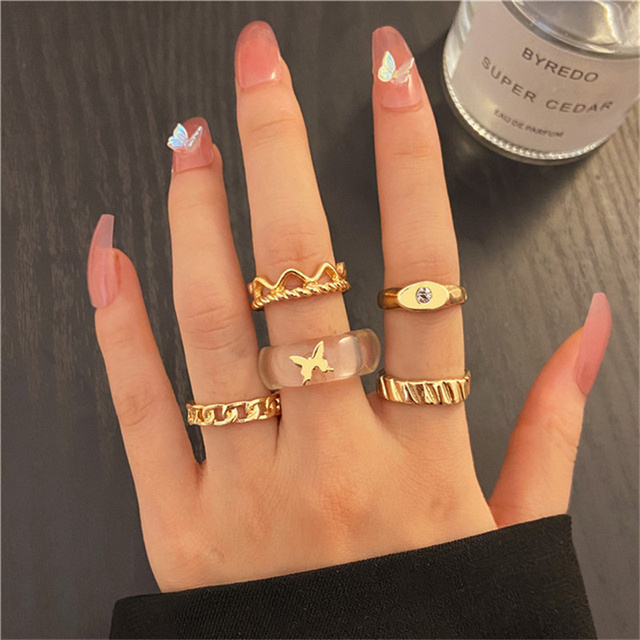 Ring Set 19Pcs for Women Vintage Adjustable For Girls Pearl Punk Snake 2021  New Trendy Fashion Jewellery