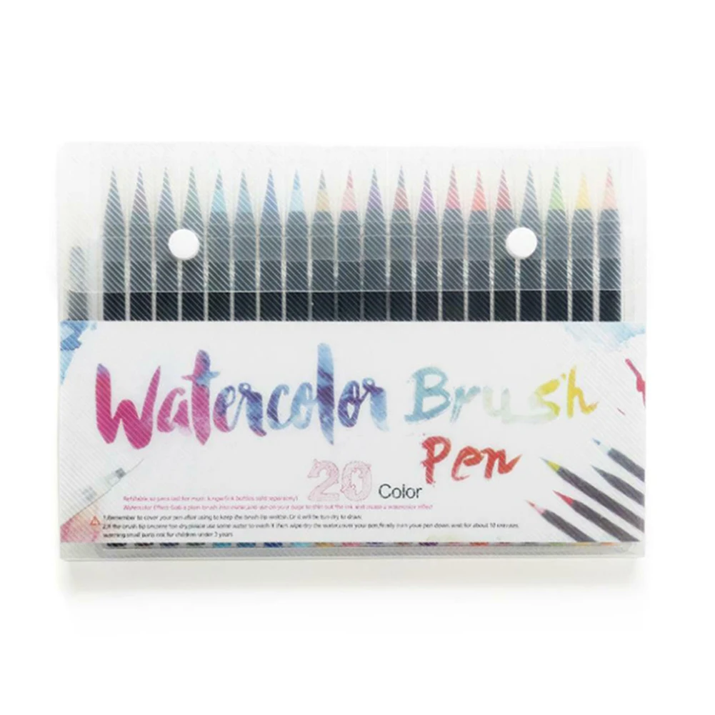 

20/24/48 Color Dual Tip Brush Pens Water Markers Art Paint Watercolor Pen Set for School PI669