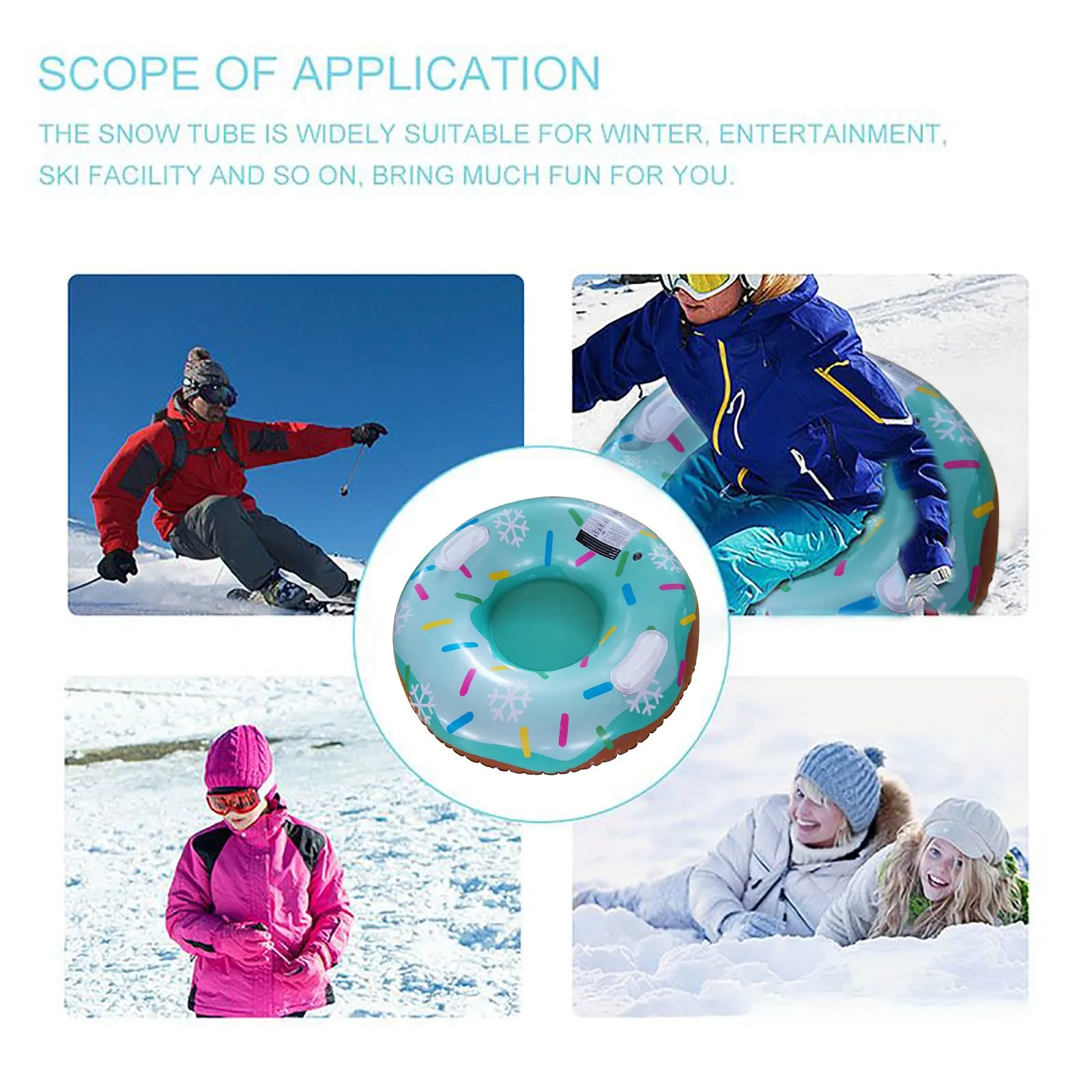 Floated Skiing Board Ski Circle With Handle Inflatable Durable Outdoor Children Adult Snow Tube Skiing Equipments Snow Toy #G2