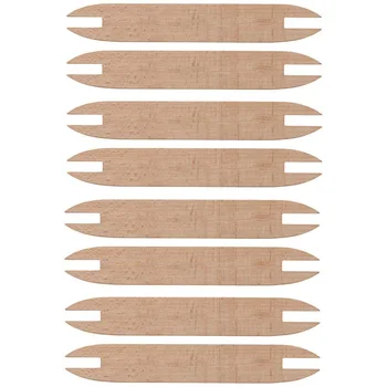 

DIY Weaving Tool Wood Needles, Wood Hand Loom Stick Wooden Shuttle Tapestry Weaving Knit Handcrafts Tool(8-Packs)