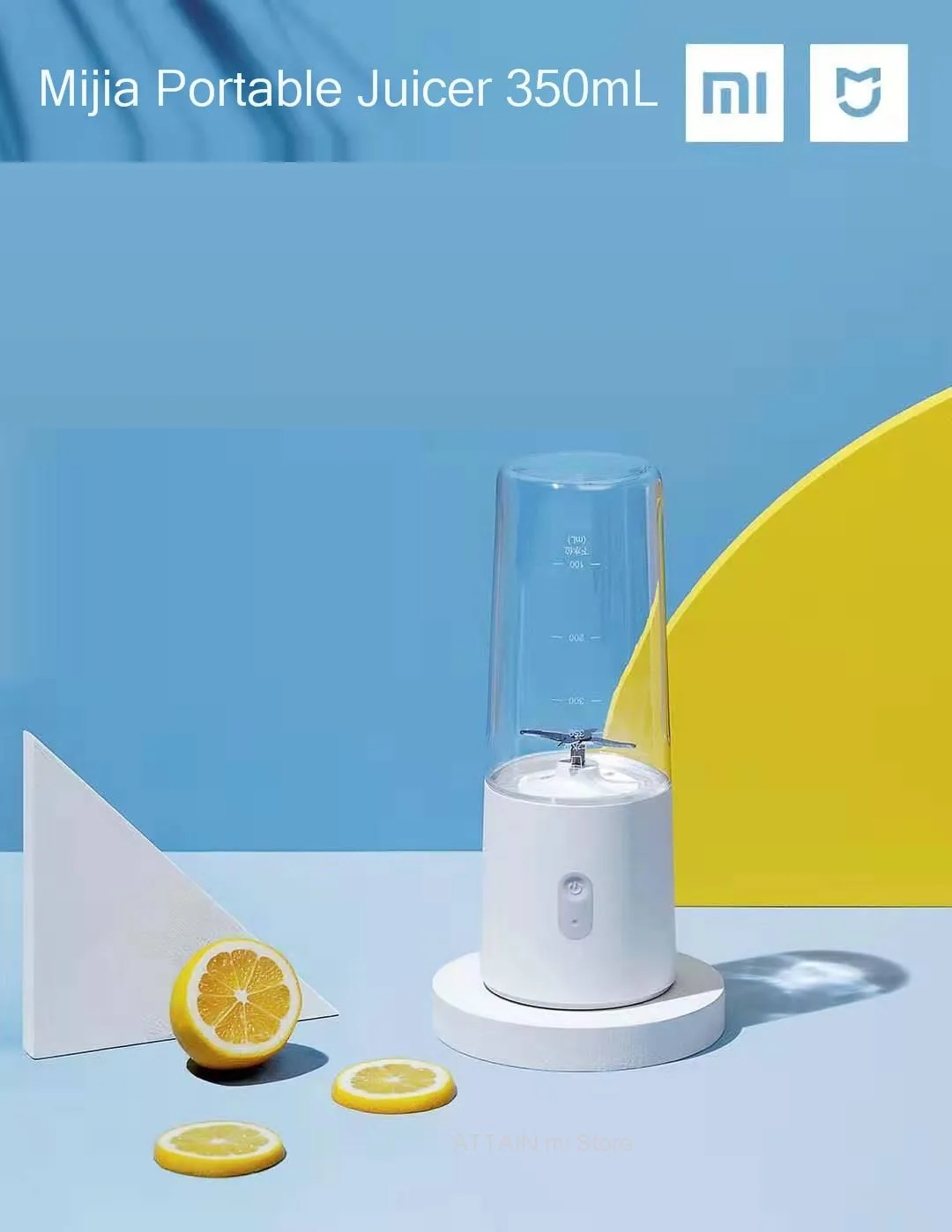 350ml Xiaomi Mijia Portable juicer Wireless 4-leaf food grade steel cutter head High-speed motor power Xiomi mi Quickly juicer