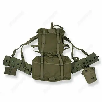 

WWII US ARMY SOLDIER USMC M1945 MOUNTAIN TROOPS CANVAS RUCKSACK GEAR COMBINATION armyshop2008