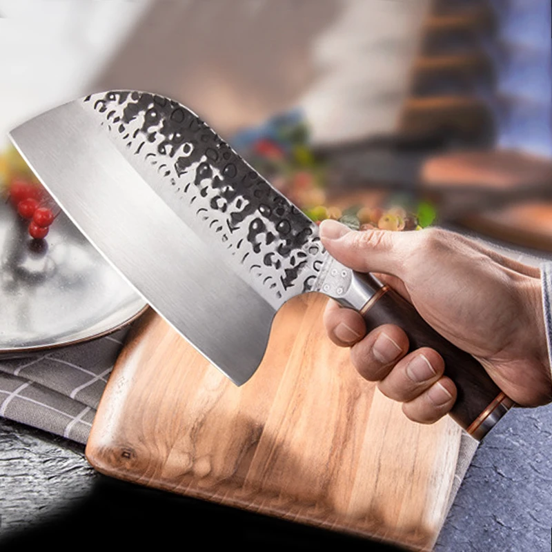 7.5" Handmade Forged Kitchen Knife Serbian Style Meat Chopping Slicing Vegetables Cutter Fish Fillet Chef Knife Stainless Steel
