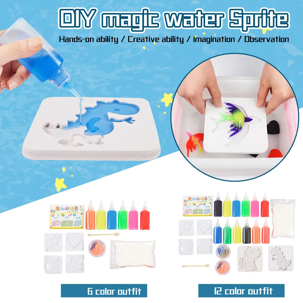 60ml x12 Colors Magic Water Elves Kit Set Toys Magic Water Baby Sea