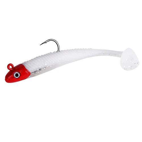red head white body Goture, 1 шт., свинцовая головка, Мягкая приманка, Черный Гольян, плавающая приманка для рыбы, искусственная приманка, 108 мм, 14 г, рыболовные снасти для ловли карпа - Цвет: red head white body