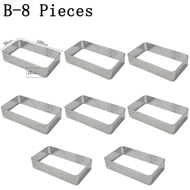 SHENHONG сырный мусс торт плесень французский десерт различные нержавеющей стали Tart кольцо форма для пиццы фруктовый крем форма для выпечки формы для выпекания - Цвет: B-8 Pieces