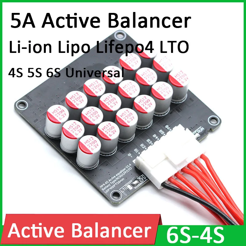 Uadme Battery Balancer, Battery Active Equalizer Universelles LTO LFP  Li-Ion Cell Balancer Equalization Board 5A 17‑21S
