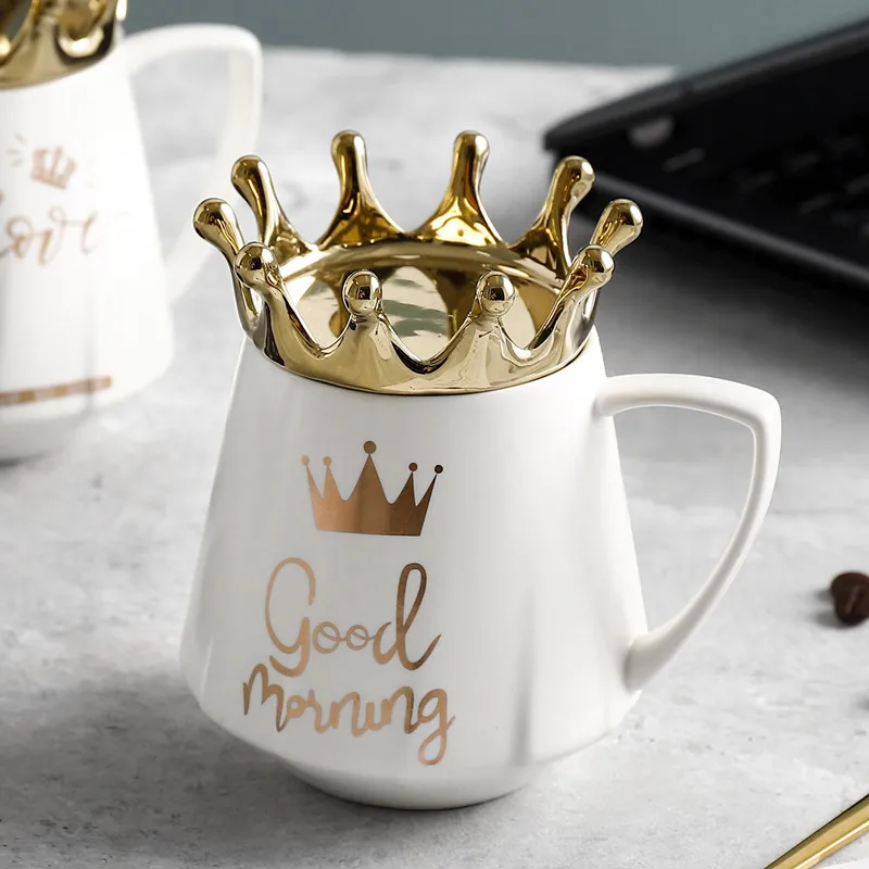 buy OUSSIRRO Crown Theme Milk Coffee Mugs With spoon Cartoon MultiColor Mugs Cup Kitchen Tool Gift X Mas Gift