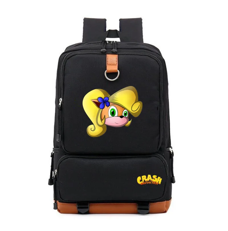 Детская школьная сумка холщовый рюкзак Crash Bandicoot Mochila Студенческая сумка на плечо дорожная сумка для ноутбука рюкзак для подростков - Цвет: D
