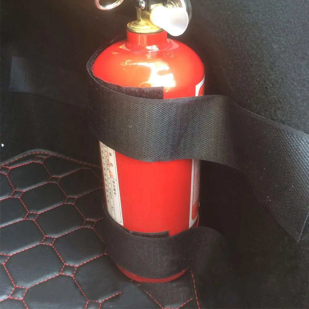Car Fire Extinguisher Sticker Nylon Tape Belt Net Bandage Car Trunk Storage Bag Magic Tape Hook And Loop Strap Stickers