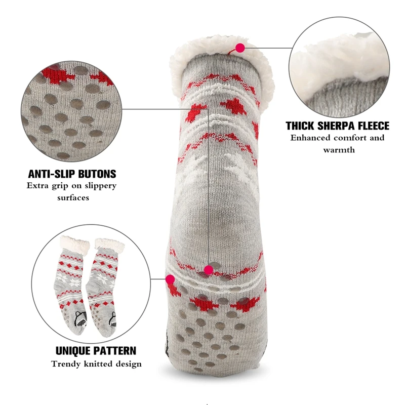 Women's Winter Socks Thick Plush Cotton Socks Warm Non-slip Home Floor Socks Christmas Gifts Cartoon Carpet Socks New