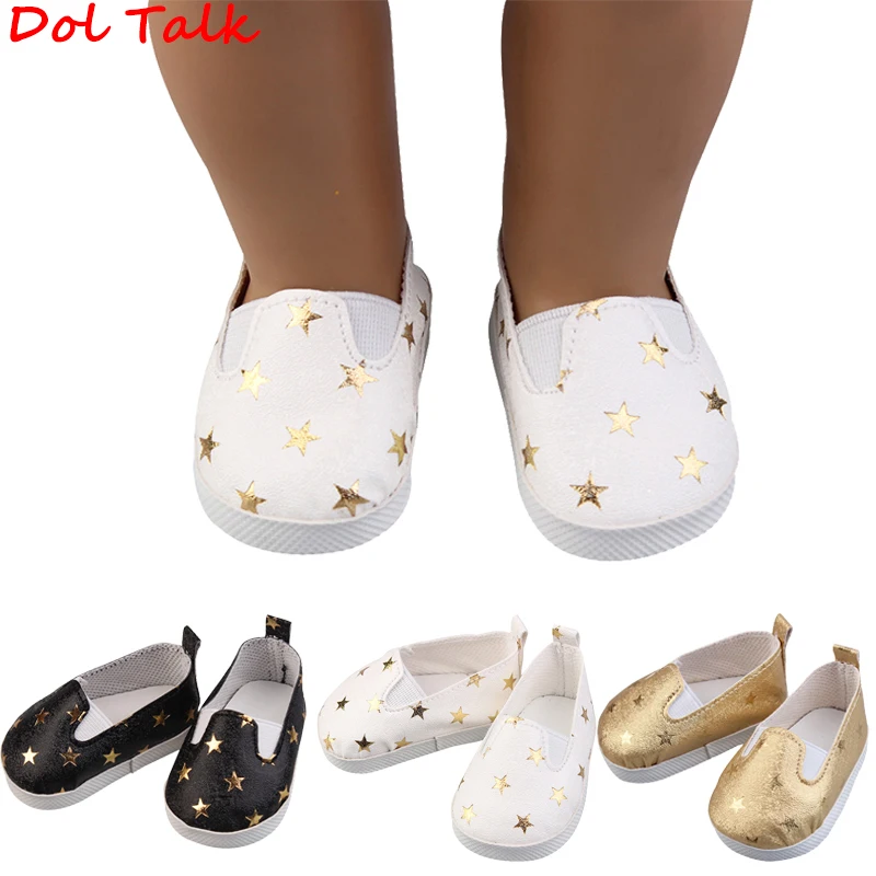 Canvas Doek 7Cm Schoenen Voor 18 Inch Amerikaanse En 43Cm Pasgeboren Baby Pop Schoenen Kleding Accessoires Voor Onze Generatie Meisje Poppen