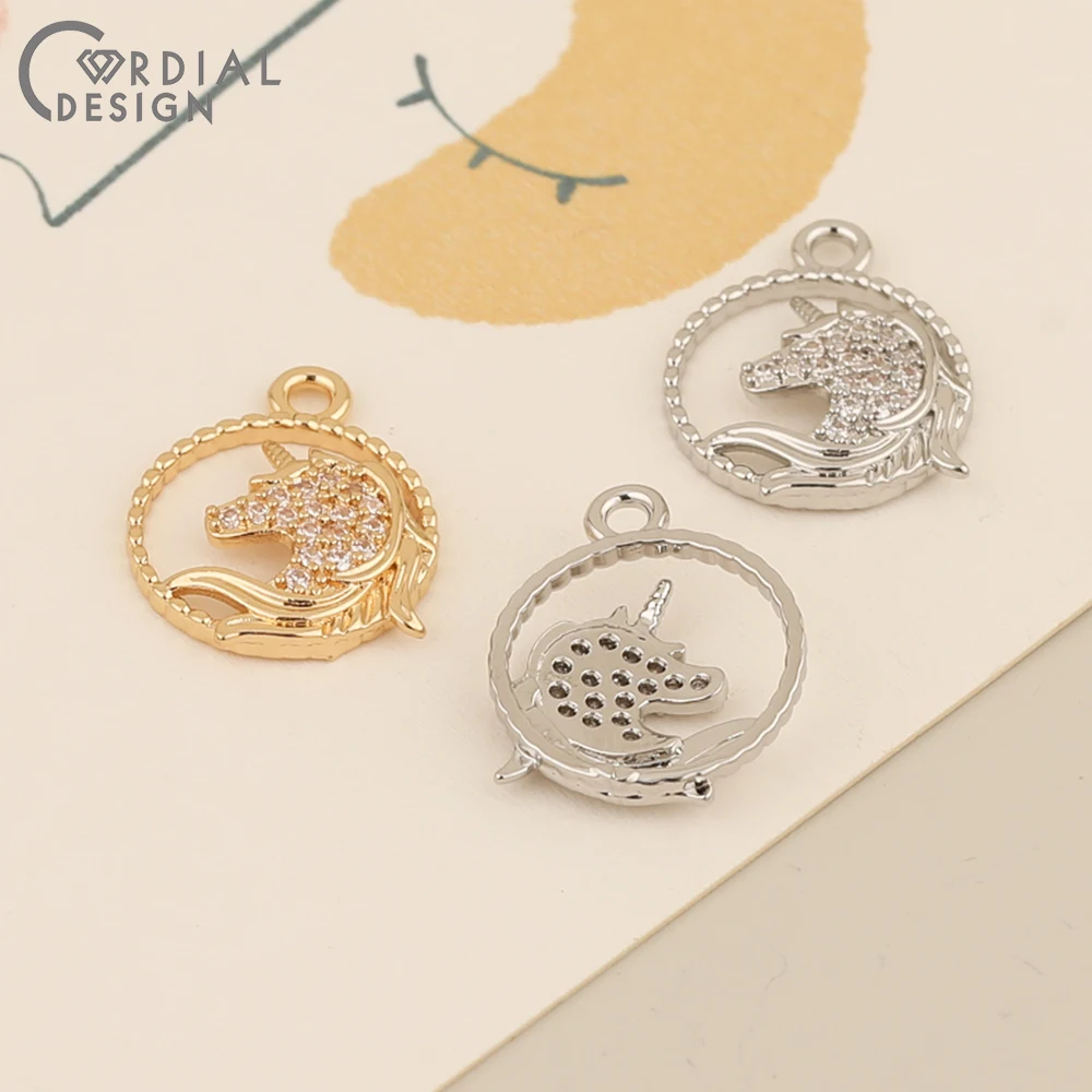 Cordial Design 50Pcs 14*18MM Jewelry Accessories/DIY Charms/Animal Shape/CZ Pendant/Hand Made/Jewelry Findings & Components - cordial