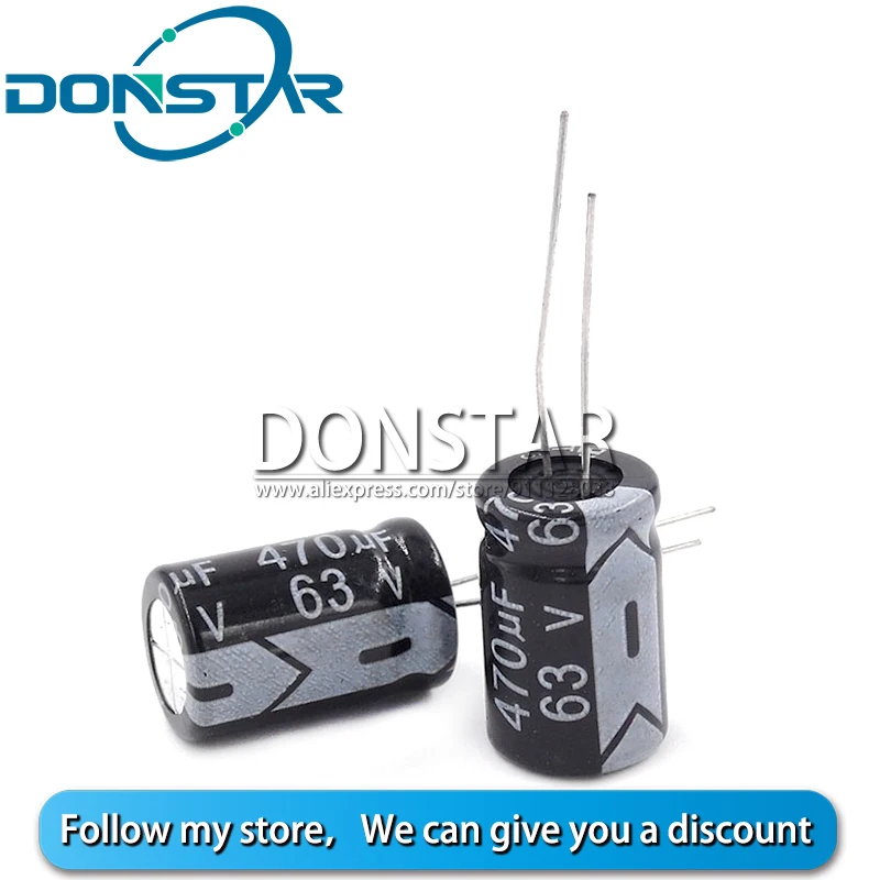 10PCS 63V 470UF Electrolytic Capacitor 13*21MM Aluminium | Электронные компоненты и принадлежности