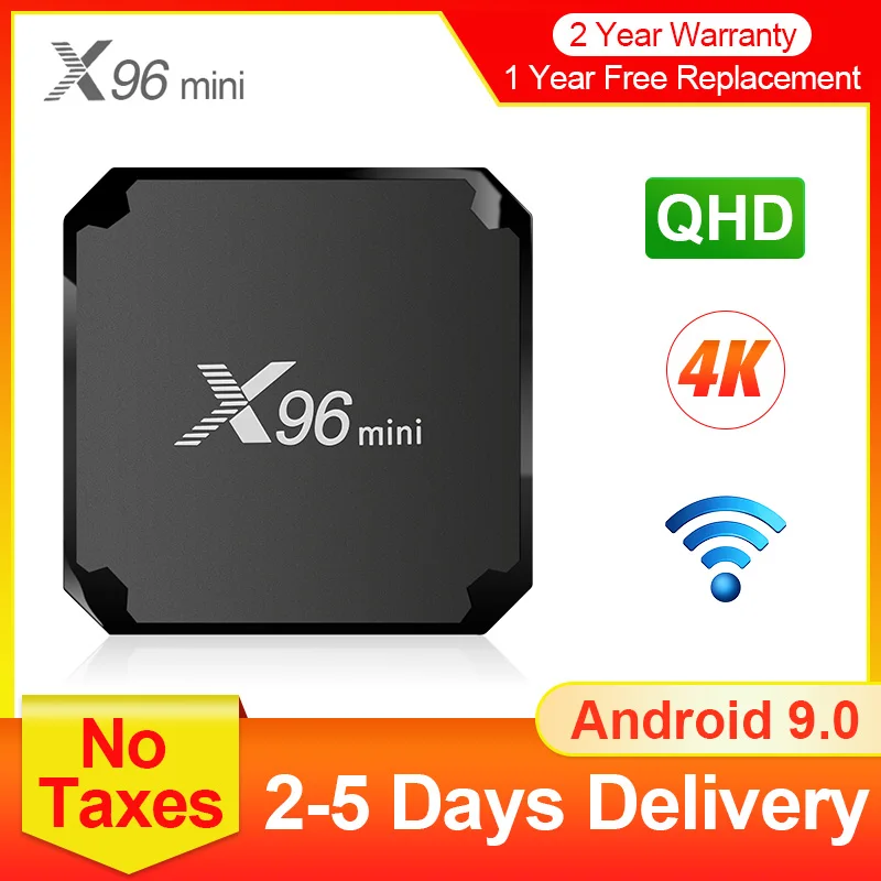 

X96 Mini TV Box Android9.0 Amlogic S905W Quad-Core 1G8G 2.4G WIFI FULL HD H.265/HEVC 2G16G 4K Media Player Smart TV Box X96 Mini