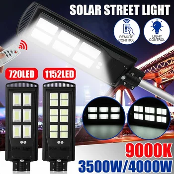 

3500W 4000W LED Solar Street Light Radar PIR Motion Sensor Lamp with Remote Controller for Outdoor Garden Patio Street Lighting