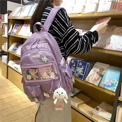 Waterproof  Women Backpack Clear Multi Pocket Travel Rucksack Student School Bags for Teenage Girls  Cute Backpack