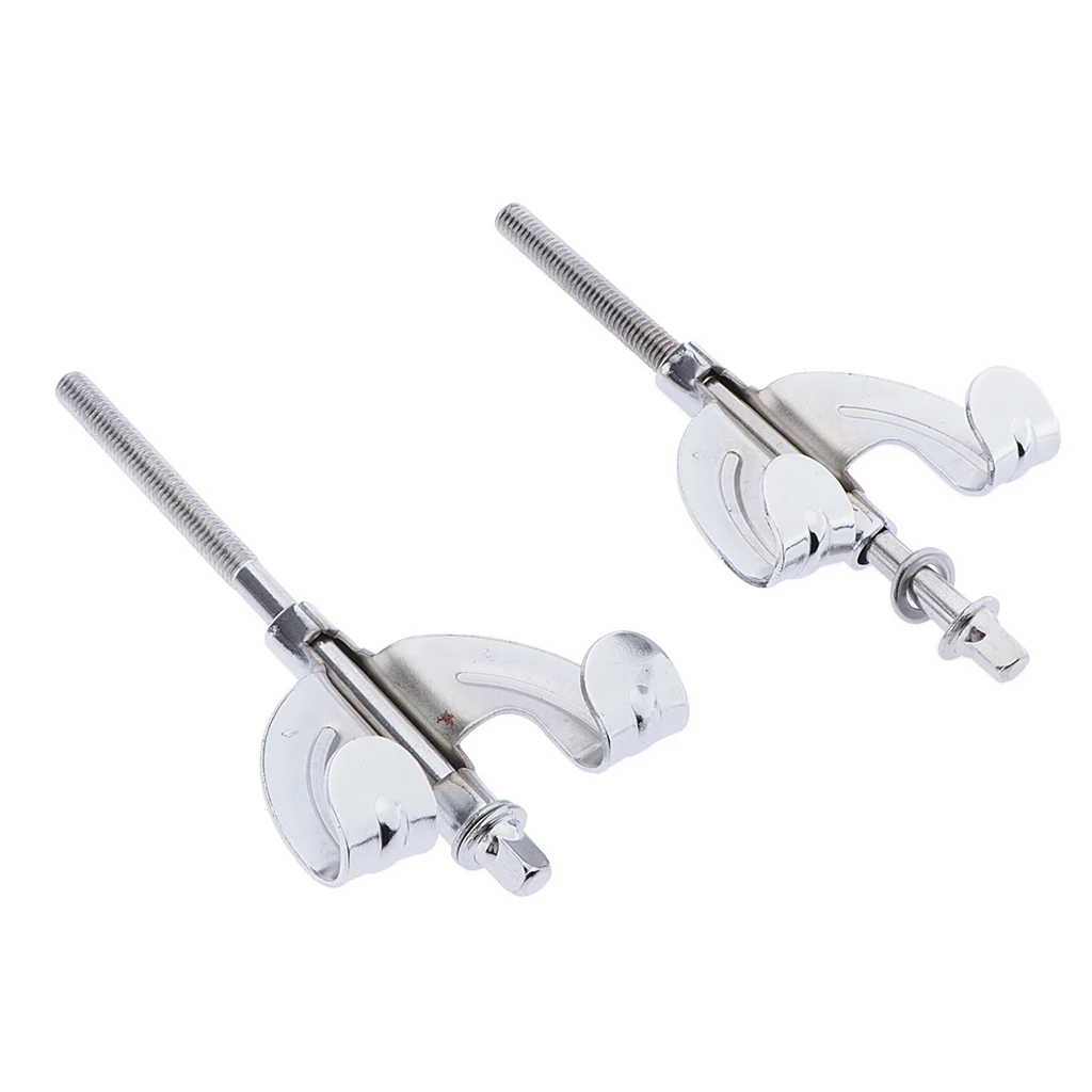 Bass Drum Claw Hook 2pcs Iron Drum Claw Hook for Bass Drum Parts Accessories，Silver, with Tension Rods, 4.21inch*2.36inch