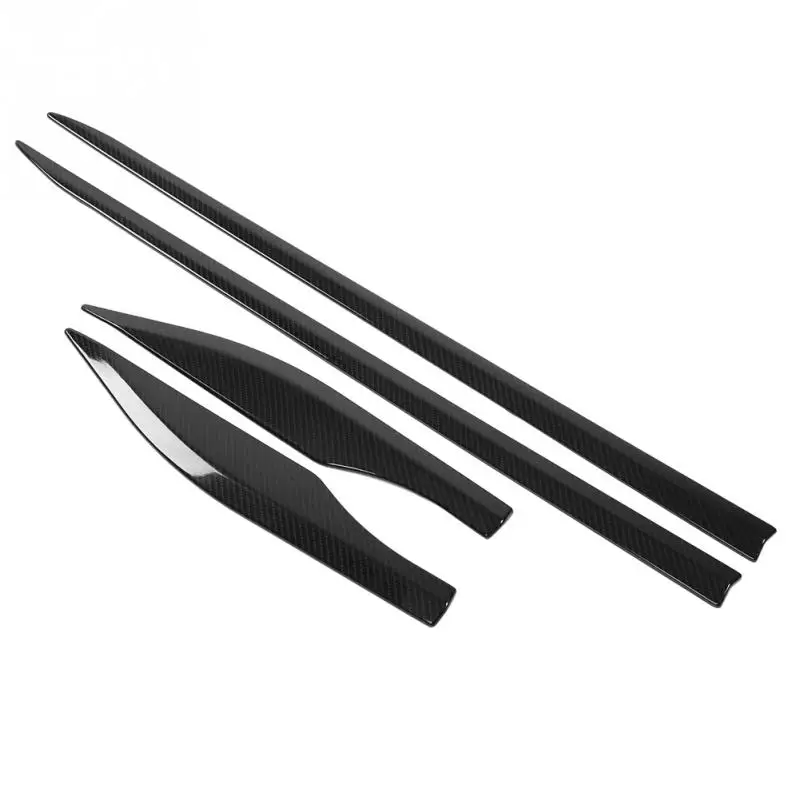 Carbon fiber black 4 шт. автомобиля наружная Боковая дверь кузова полосы Накладка для TOYOTA CHR - Название цвета: Carbon fiber black