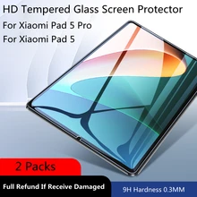 2Pcs 0.3mm 9H HD Tempered Glass For Xiaomi Pad 5 Pro 11 inch 2021 MiPad Mi Pad Pad5 5Pro Tablet Explosion Proof Protective Film