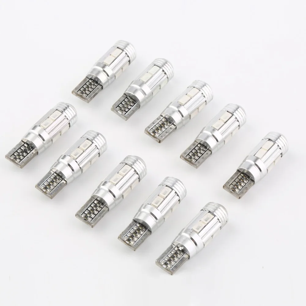 10X T10 501 W5W Автомобильная лампочка Sidelight без ошибок Canbus 6SMD светодиодный ксенон желтый встроенный резистор для предотвращения повторного мерцания