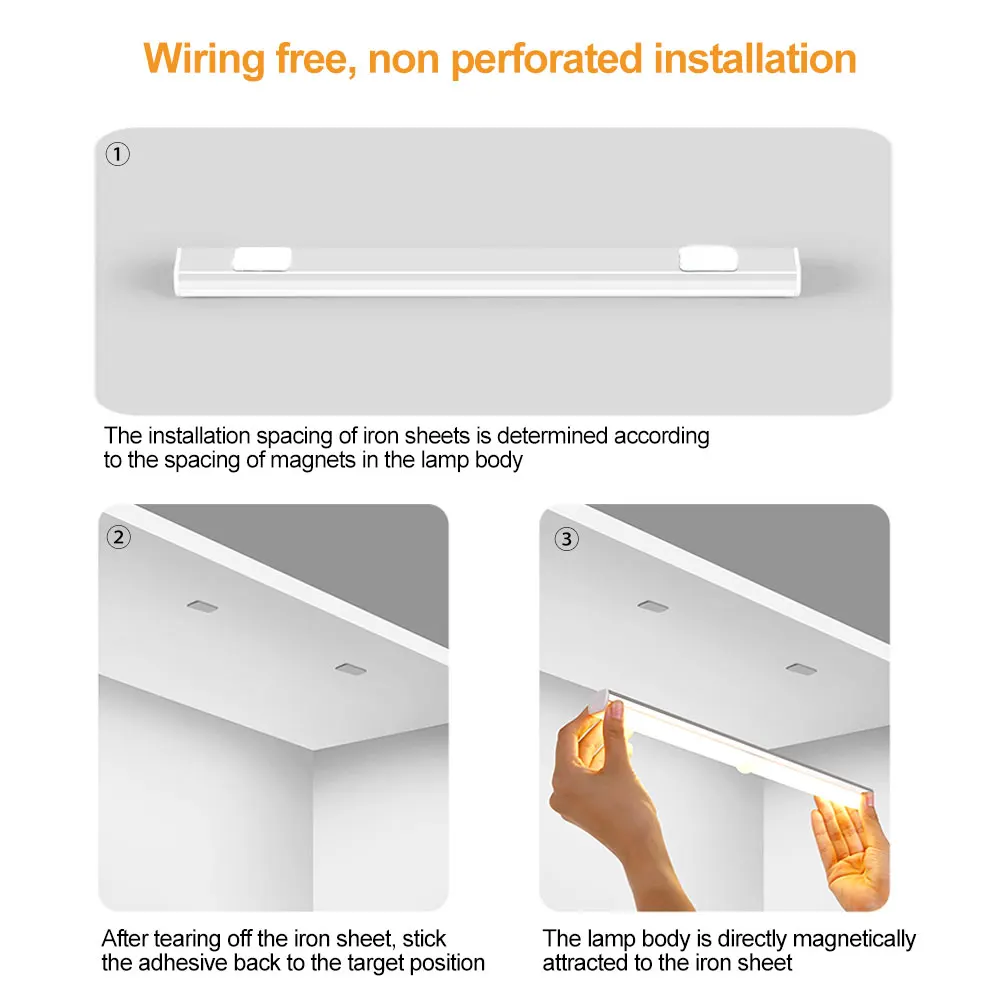 14/20Leds PIR Motion Sensor Light Ultra Thin Magnetic USB Rechargeable  Staircase Lighting Led Strip \u0026Human Induction Night Light - AliExpress, image size:1000x1000