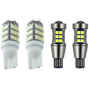 

2 Pcs T10 W5W 168 194 White 42 Smd Led Side Light Bulb Lamp & 2Pcs Car Led Bulb Turn Signal 27Smd T15 Reversing Light
