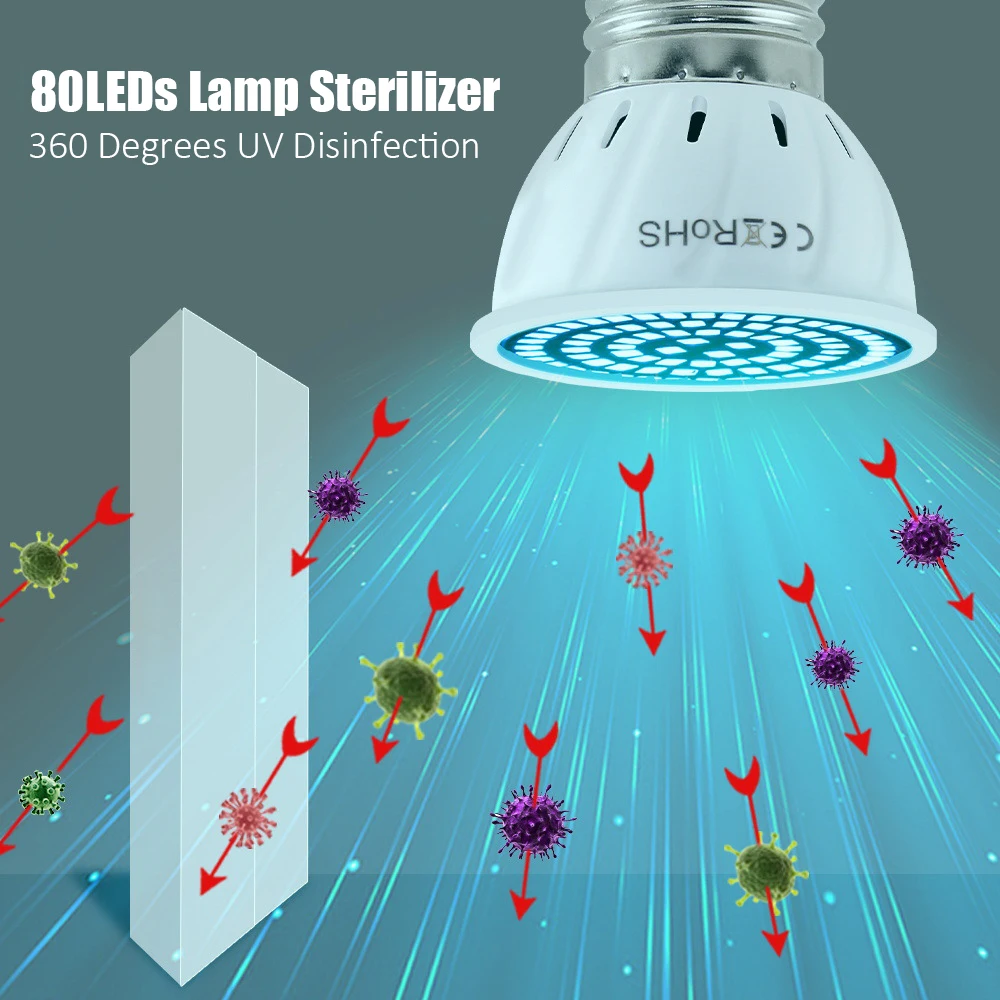 6W 9W 12W 15W E27 UV Desinfection Lamp MR16 LED Sterilizer Lamp GU10 LED UVC Germicidal Bulb 110V 220V Ultraviolet Light uv disinfection lamp uv sterilization lamp