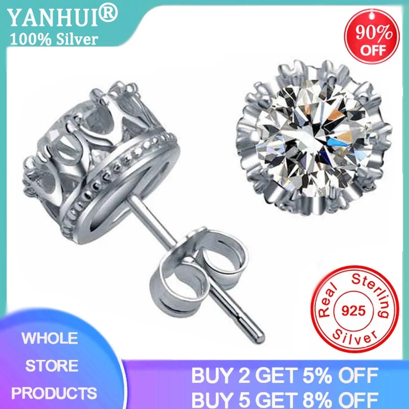 YANHUI с сертификатом производство Китай 2.0ct лаборатории алмазные коронки серьги
