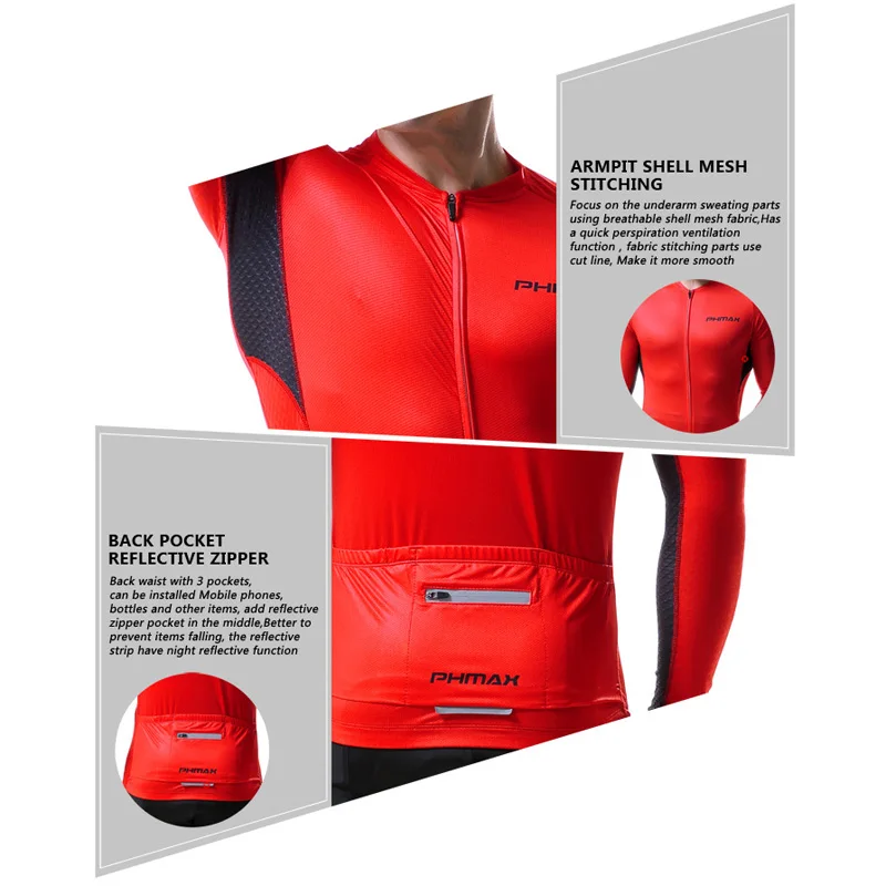 PHMAX 100% полиэстер для мужчин Pro Велоспорт Джерси Maillot Ropa Ciclismo MTB велосипедная одежда