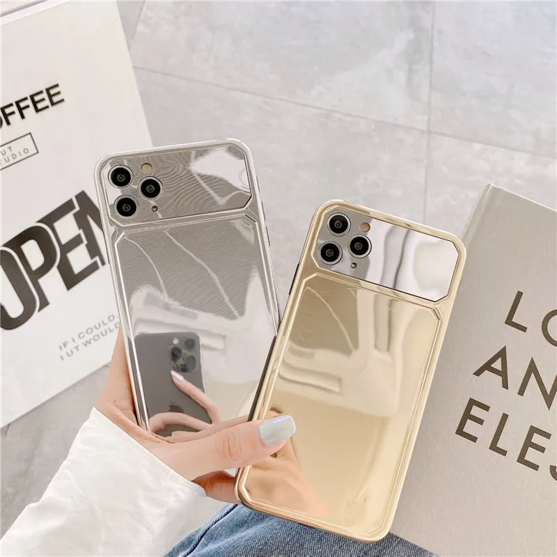 Makeup Mirror Cover Case For Apple iPhone 11 Pro Max Laser Plating Bumper Camera Lens Protector | Мобильные телефоны и