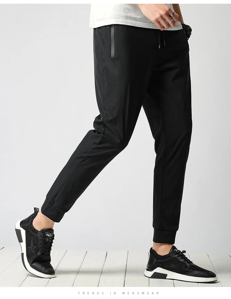 Spring And Summer Thin Outdoor Casual Versatile Sports Mountain Climbing Trousers Men's Closing Beam Leg Elasticity Plus-sized Q