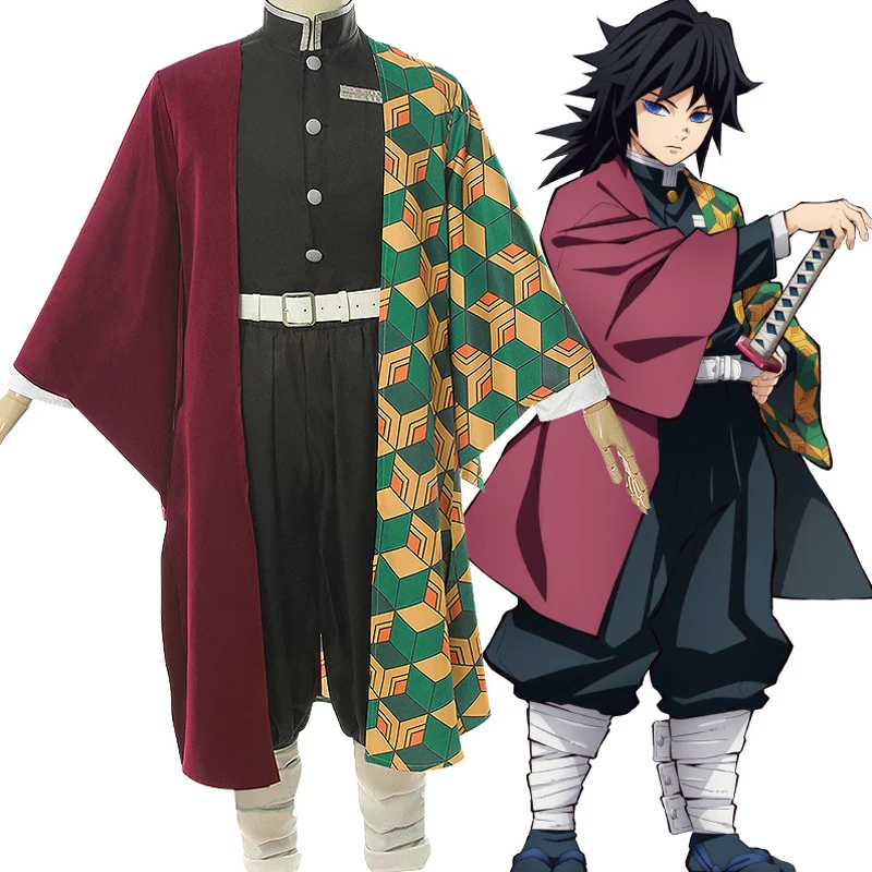 

Anime Japanese Anime Cosplay Costume Tomioka Giyuu Kimetsu no Yaiba Cosplay Costume Halloween Men Kimono Uniform Cloak Set