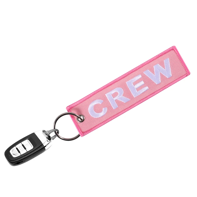 Fashion Jewelry Crew Keychain OEM Motorcycle Keychains llaveros Luggage Tag Embroidery Crew Key Ring Chain for Aviation Gifts (7)