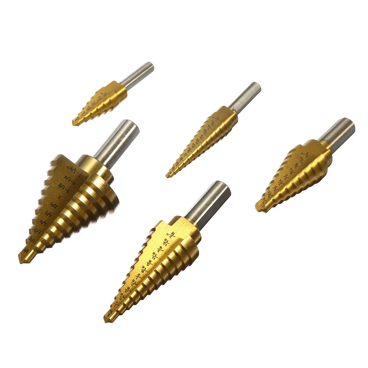 6pcs HSS Titanium Coated Step Drill Bit With Center Punch Drill Set Hole Cutter Drilling Tool COD