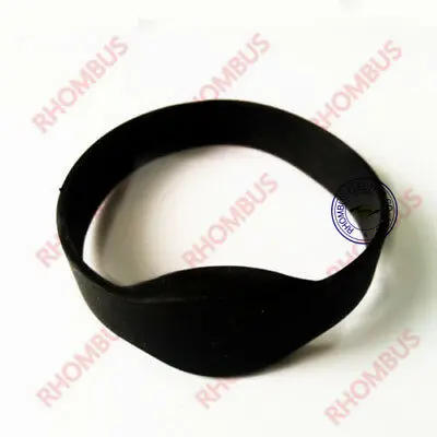 Black 100 шт. 125 кГц EM4100 RFID Цвет водонепроницаемый силиконовый браслет с биркой - Цвет: Black