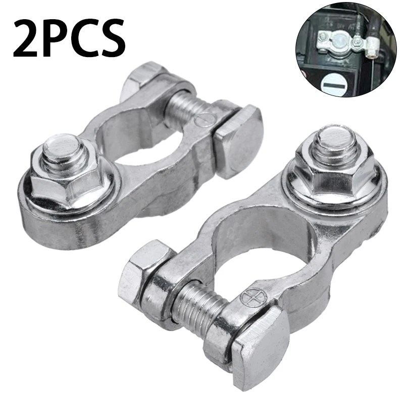 2pcs 12v Zinc Alloy Car Battery Terminals Heavy Duty Cable Connector