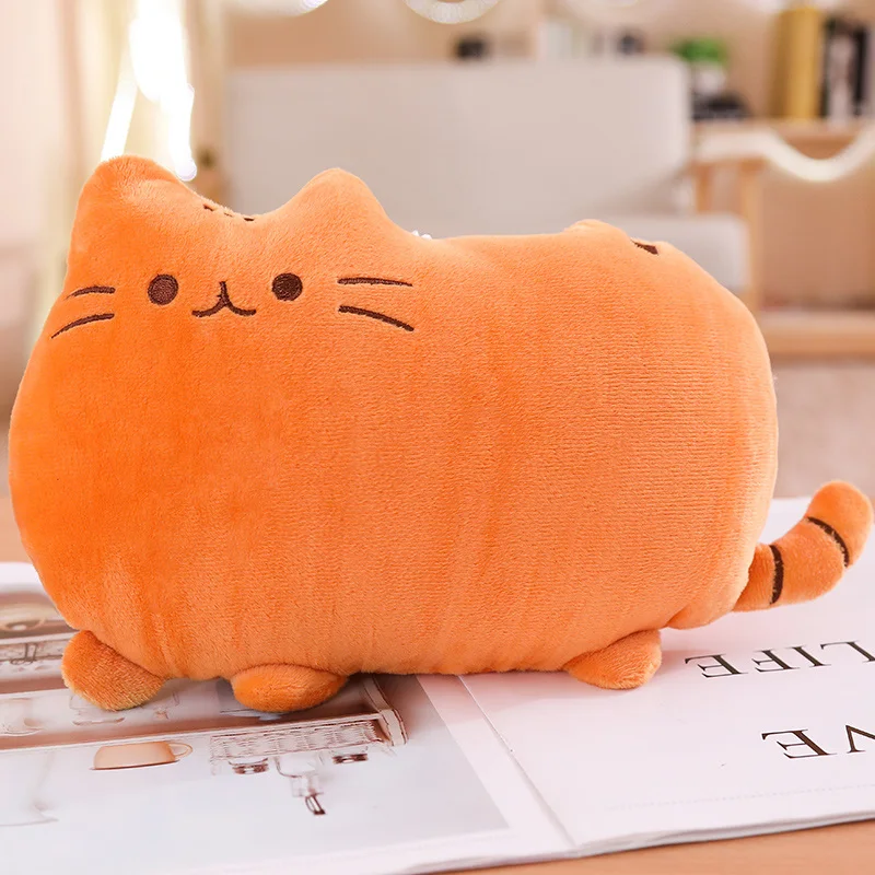 25 см милые плюшевые игрушки для кошек мягкая подушка чучело кошка Подушка плюшевая кошка с кукла в виде котенка дети ребенок день рождения мягкие Подарочные игрушки - Цвет: orange